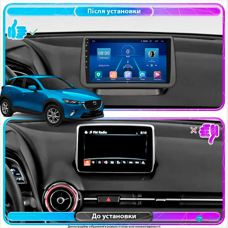 Штатная магнитола Lesko для Mazda CX-3 I 2015-2018 экран 9" 6/128Gb 4G Wi-Fi GPS Top