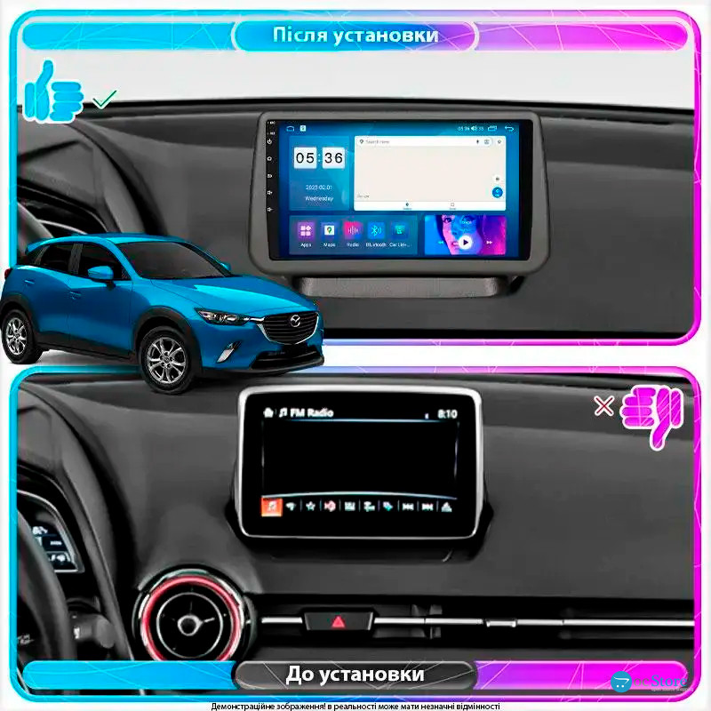 Штатная магнитола Lesko для Mazda CX-3 I Рестайлинг 2018-н.в. экран 9" 4/64Gb CarPlay 4G Wi-Fi GPS Prime