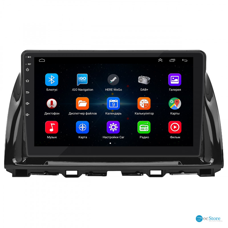Штатная магнитола Lesko для Mazda CX-5 I Рестайлинг 2015-2017 экран 10" 1/16Gb Wi-Fi GPS Base