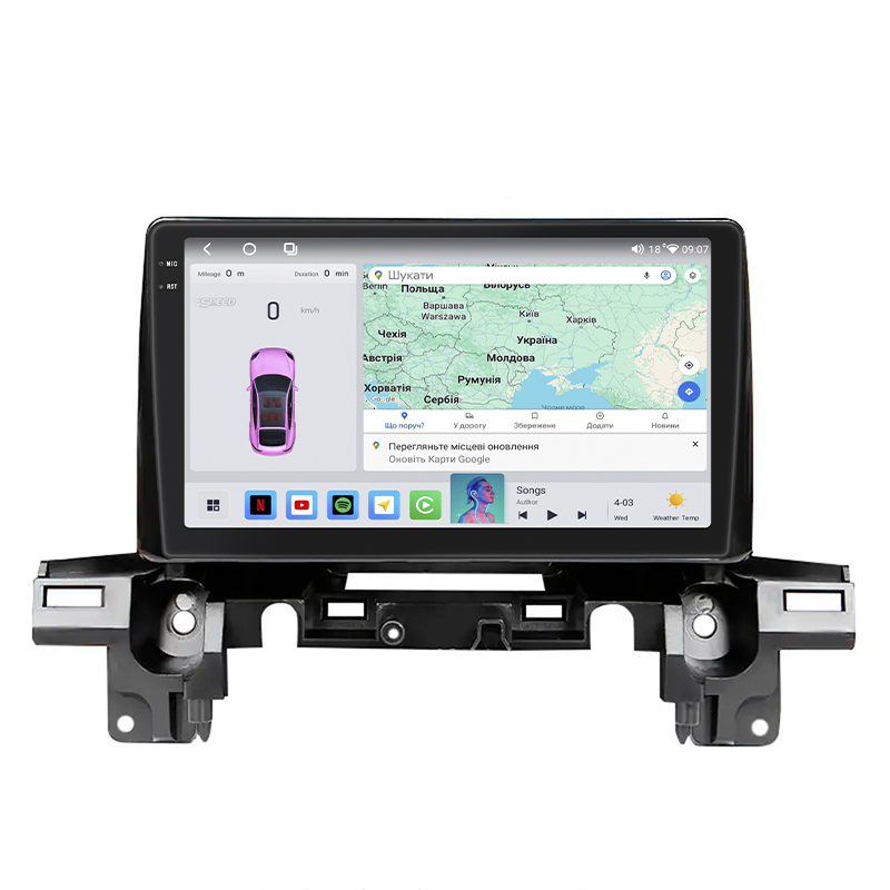 Штатная магнитола Lesko для Mazda CX-5 II 2017-н.в. экран 9" 4/64 QLED CarPlay 4G Wi-Fi GPS 360 Prime