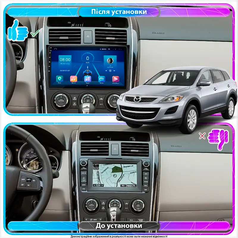Штатная магнитола Lesko для Mazda CX-9 I 2006-2012 экран 10" 6/128Gb 4G Wi-Fi GPS Top