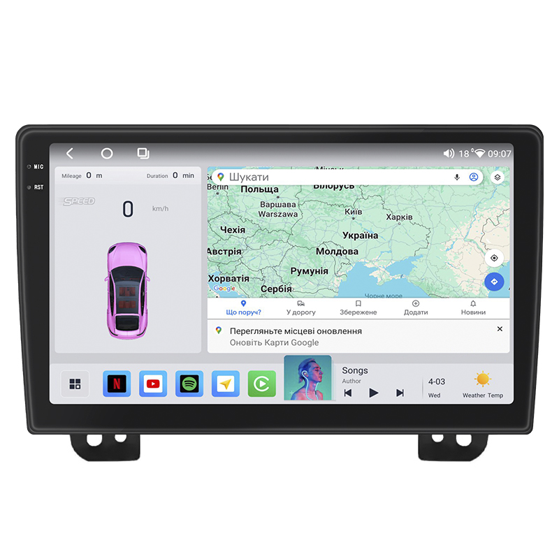 Штатная магнитола Lesko для Mazda MPV II (LW) 1999-2003 экран 9" 4/64 QLED CarPlay 4G Wi-Fi GPS 360 Prime