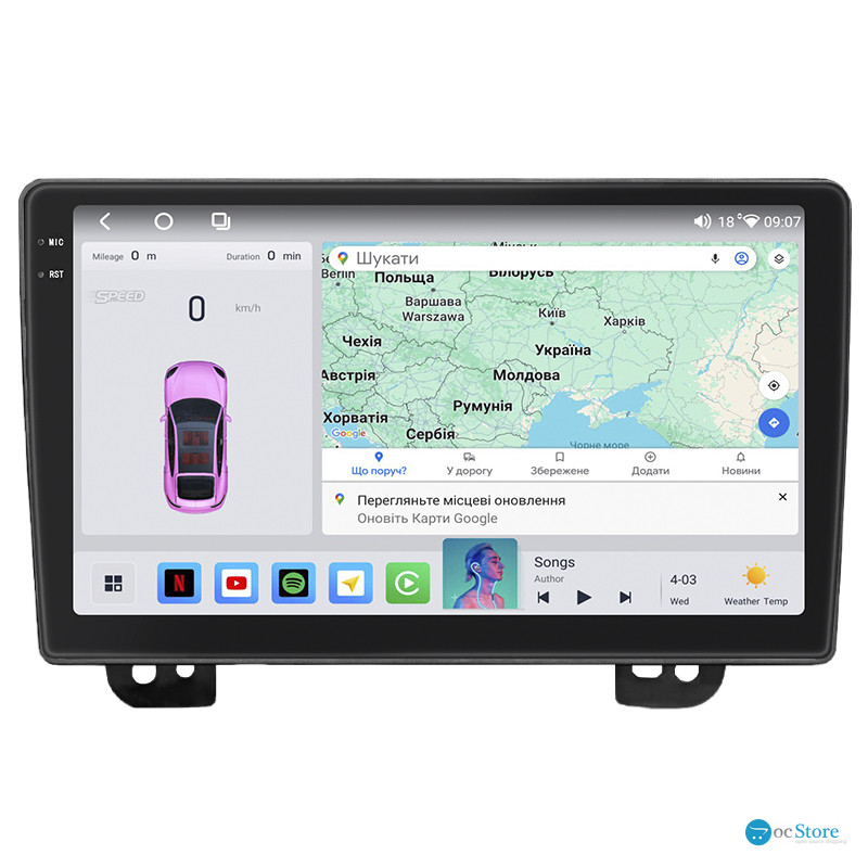 Штатная магнитола Lesko для Mazda MPV II (LW) Рестайлинг 2003-2006 экран 9" 4/64 QLED CarPlay 4G Wi-Fi GPS 360 Prime
