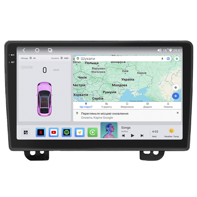 Штатная магнитола Lesko для Mazda MPV II (LW) Рестайлинг 2003-2006 экран 9" 4/64 QLED CarPlay 4G Wi-Fi GPS 360 Prime