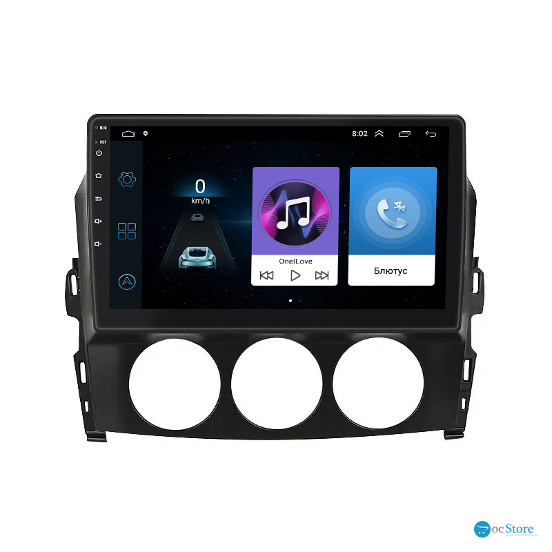 Штатная магнитола Lesko для Mazda MX-5 III (NC) Рестайлинг 2008-2015 экран 9" 1/16Gb Wi-Fi GPS Base