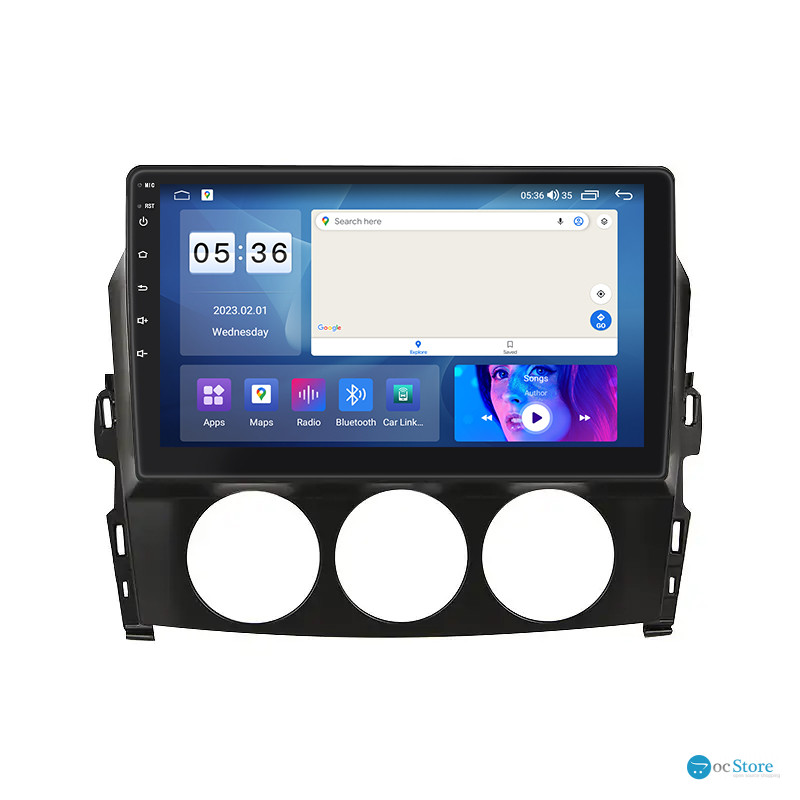 Штатная магнитола Lesko для Mazda MX-5 III (NC) Рестайлинг 2008-2015 экран 9" 4/64Gb CarPlay 4G Wi-Fi GPS Prime