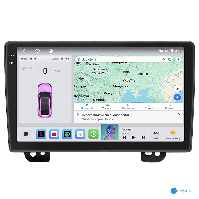 Штатная магнитола Lesko для Mazda Premacy I (CP) 1999-2005 экран 9" 4/64 QLED CarPlay 4G Wi-Fi GPS 360 Prime