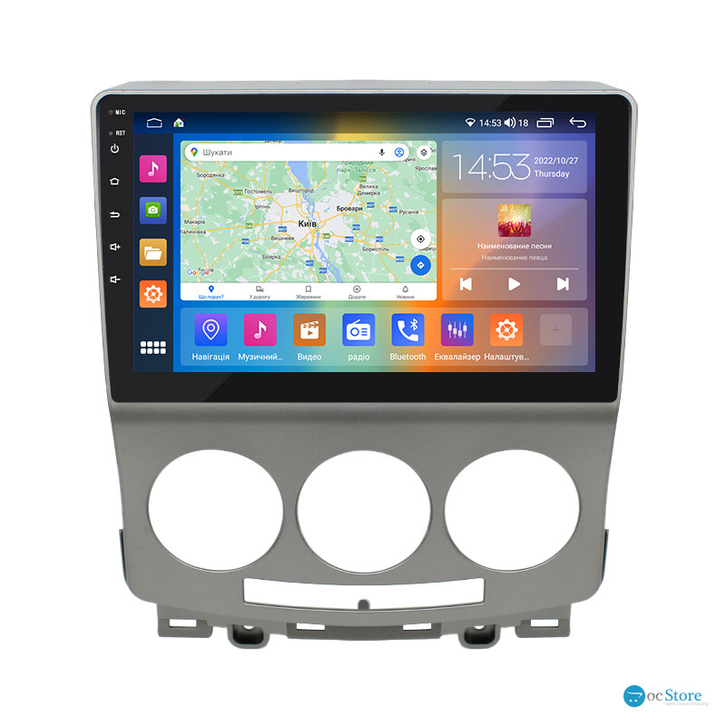 Штатная магнитола Lesko для Mazda Premacy II (CR) Рестайлинг 2007-2010 экран 9" 4/64Gb CarPlay 4G Wi-Fi GPS Prime
