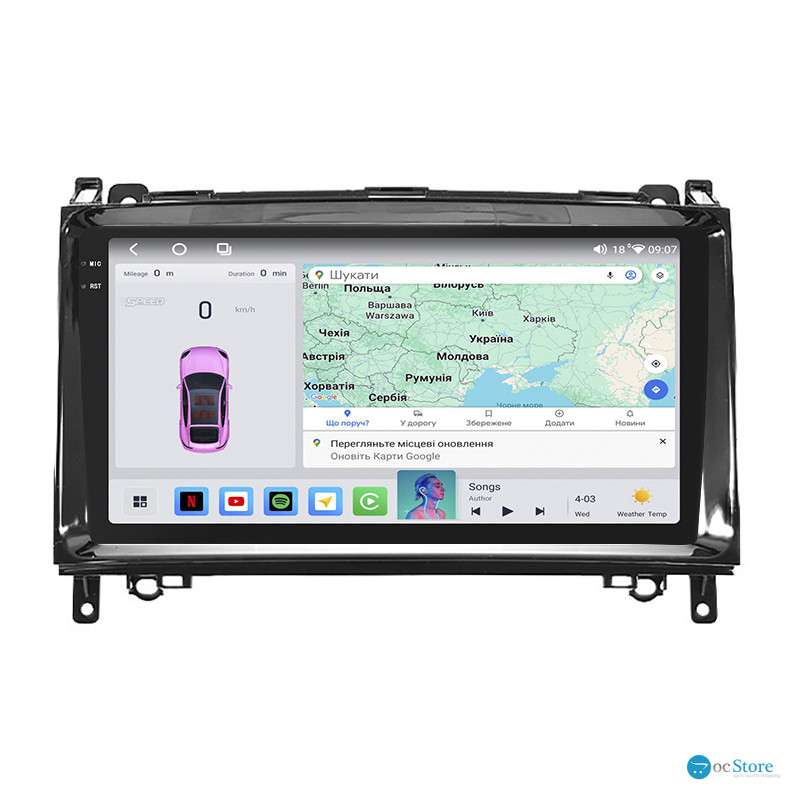 Штатная магнитола Lesko для Mercedes-Benz B-Класс I (W245) 2005-2009 экран 9" 4/64 QLED CarPlay 4G Wi-Fi GPS 360 Prime