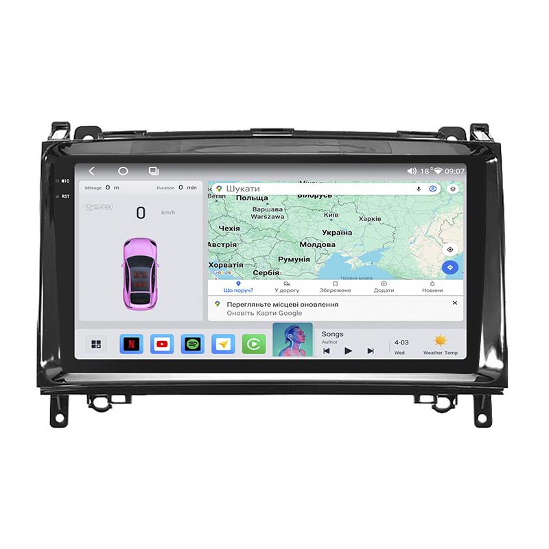 Штатная магнитола Lesko для Mercedes-Benz B-Класс I (W245) 2005-2009 экран 9" 4/64 QLED CarPlay 4G Wi-Fi GPS 360 Prime