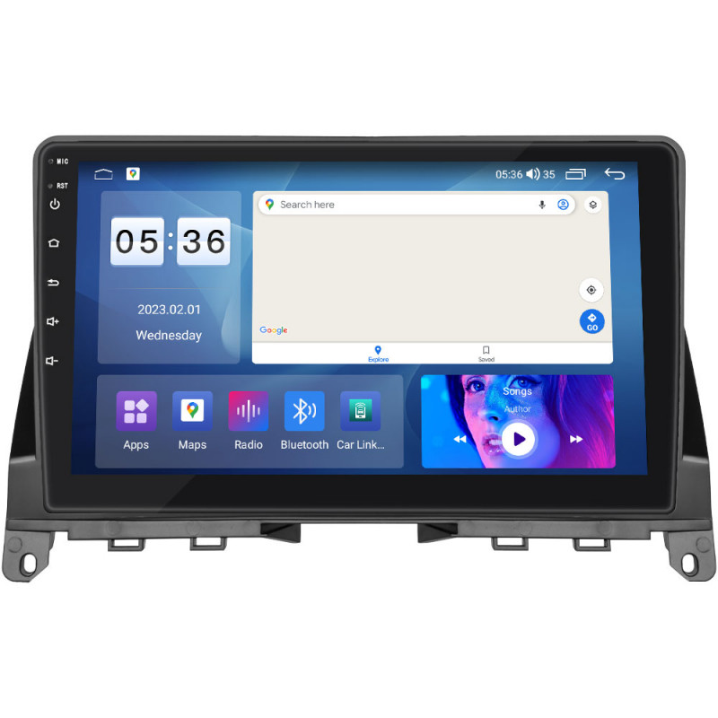 Штатная магнитола Lesko для Mercedes-Benz C-Класс III (W204) 2006-2011 экран 9" 2/32Gb CarPlay 4G Wi-Fi GPS Prime