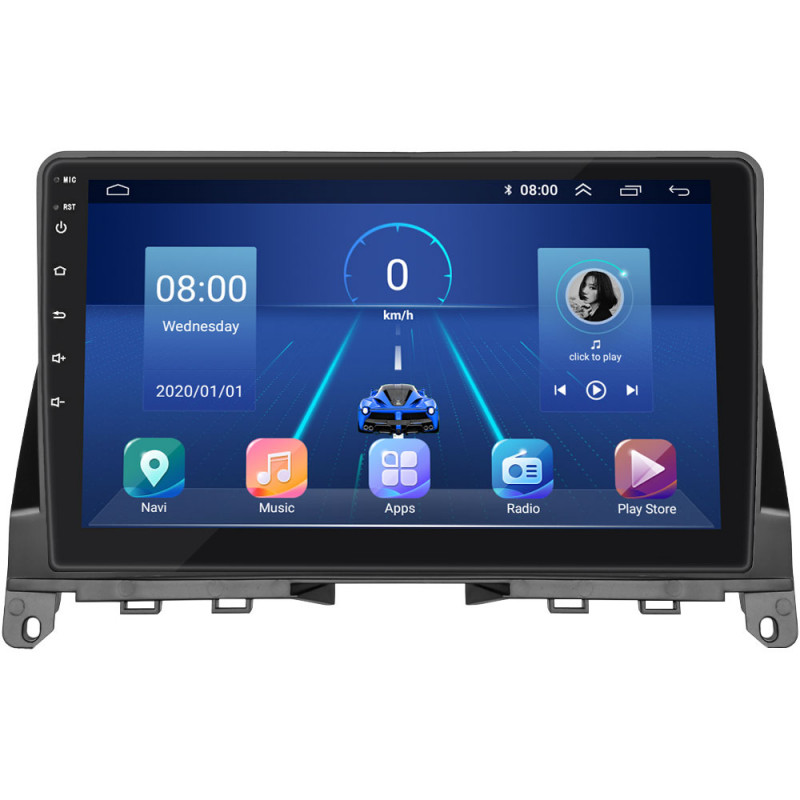 Штатная магнитола Lesko для Mercedes-Benz C-Класс III (W204) 2006-2011 экран 9" 2/32Gb 4G Wi-Fi GPS Top