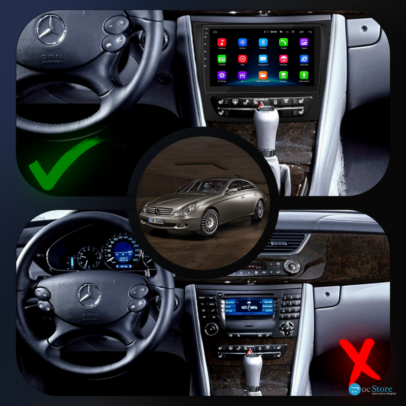 Штатная магнитола Lesko для Mercedes-Benz CLS I (C219) 2004-2008 экран 9" 2/32Gb Wi-Fi GPS Base