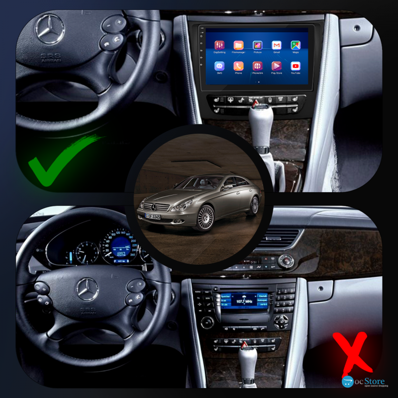 Штатная магнитола Lesko для Mercedes-Benz CLS I (C219) 2004-2008 экран 9" 2/32Gb 4G Wi-Fi GPS Top