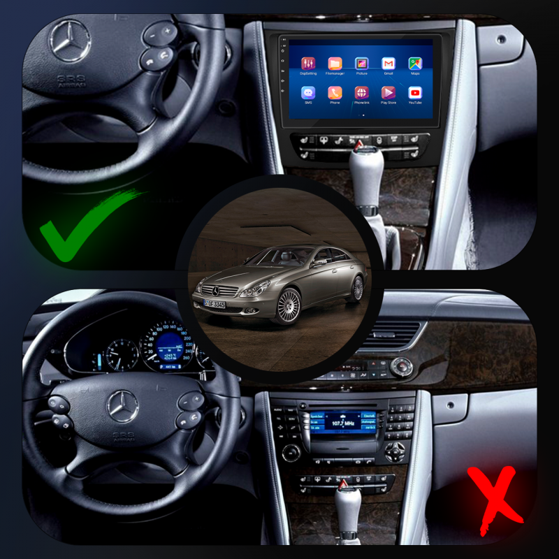 Штатная магнитола Lesko для Mercedes-Benz CLS I (C219) 2004-2008 экран 9" 2/32Gb 4G Wi-Fi GPS Top