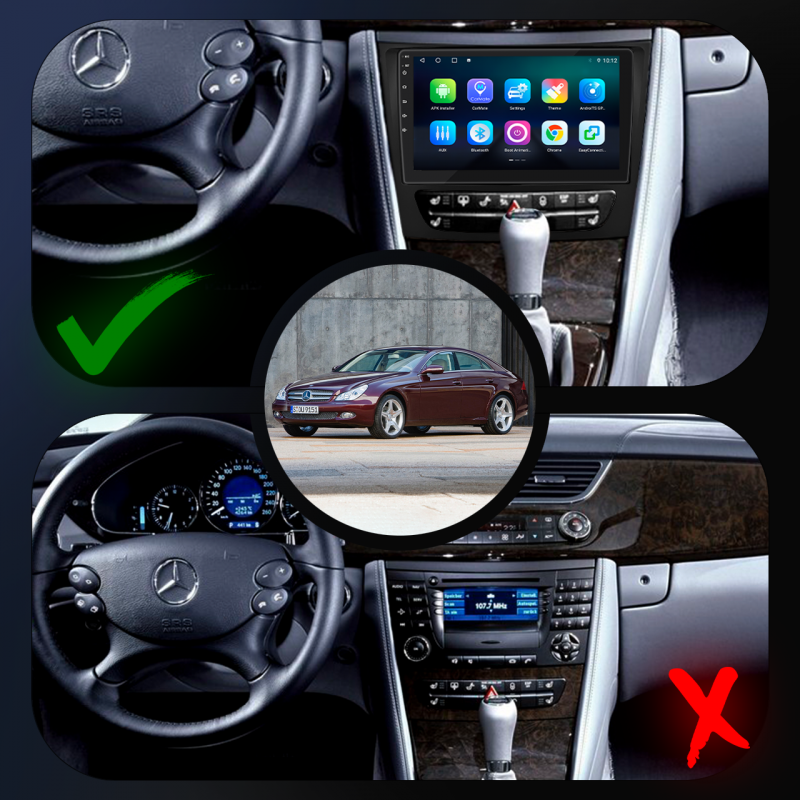 Штатная магнитола Lesko для Mercedes-Benz CLS I (C219) Рестайлинг 2008-2010 экран 9" 4/64Gb 4G Wi-Fi GPS Top