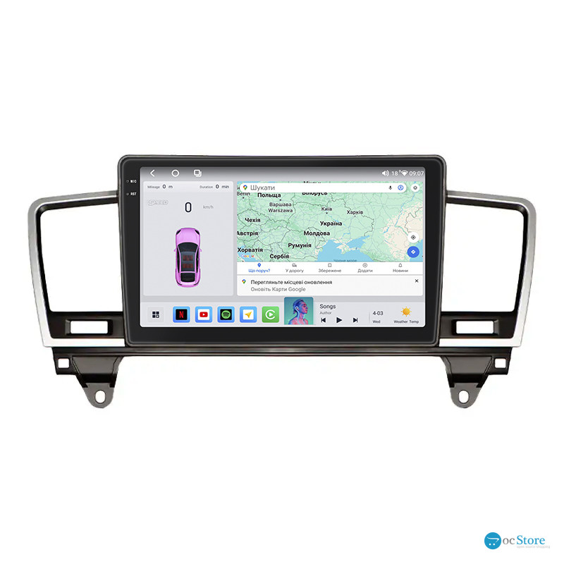 Штатная магнитола Lesko для Mercedes-Benz M-Класс III (W166) 2011-2015 экран 9" 4/64 QLED CarPlay 4G Wi-Fi GPS 360 Prime