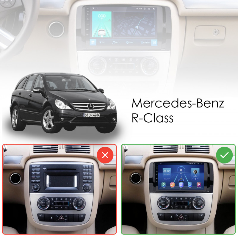 Штатная магнитола Lesko для Mercedes-Benz R-Класс I 2005-2007 экран 9" 6/128Gb 4G Wi-Fi GPS Top