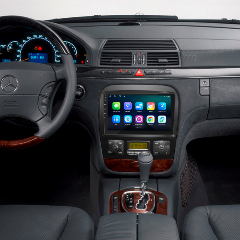 Штатная магнитола Lesko для Mercedes-Benz S-Класс IV (W220) 1998-2005 экран 9" 4/64Gb 4G Wi-Fi GPS Top