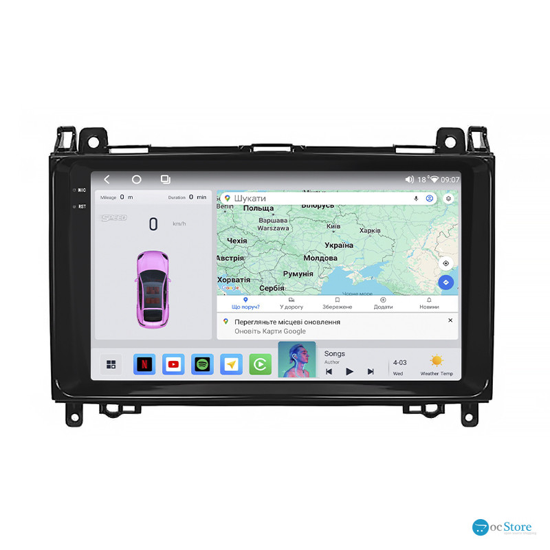 Штатная магнитола Lesko для Mercedes-Benz Viano I (W639) Рестайлинг 2010-2014 экран 9" 4/64 QLED CarPlay 4G Wi-Fi GPS 360 Prime