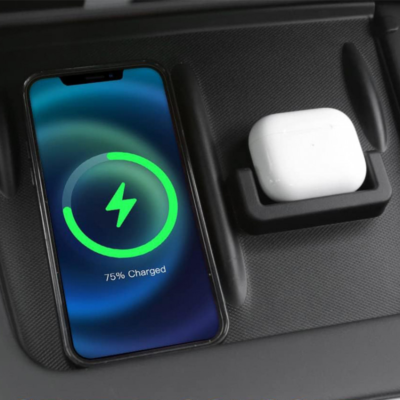 Силиконовый коврик для беспроводной зарядки Tesla Model 3/Y (TSL22052802) на центральной консоли для телефона гарнитуры нескользящий
