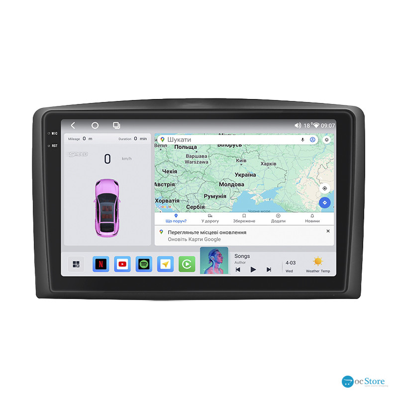 Штатная магнитола Lesko для Mercedes-Benz Vito III (W447) 2014-н.в. экран 10" 4/64 QLED CarPlay 4G Wi-Fi GPS 360 Prime