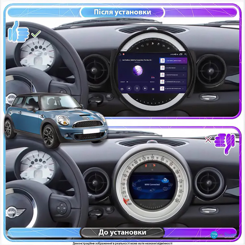 Штатная магнитола Lesko для MINI Clubman I 2007-2010 экран 9" 2/32Gb Wi-Fi GPS Base