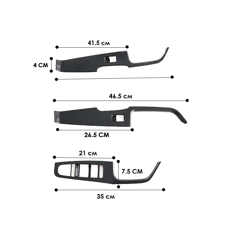 Декоративные внутренние накладки на ручки дверей для BYD Yuan UP 4 шт из углеродного волокна