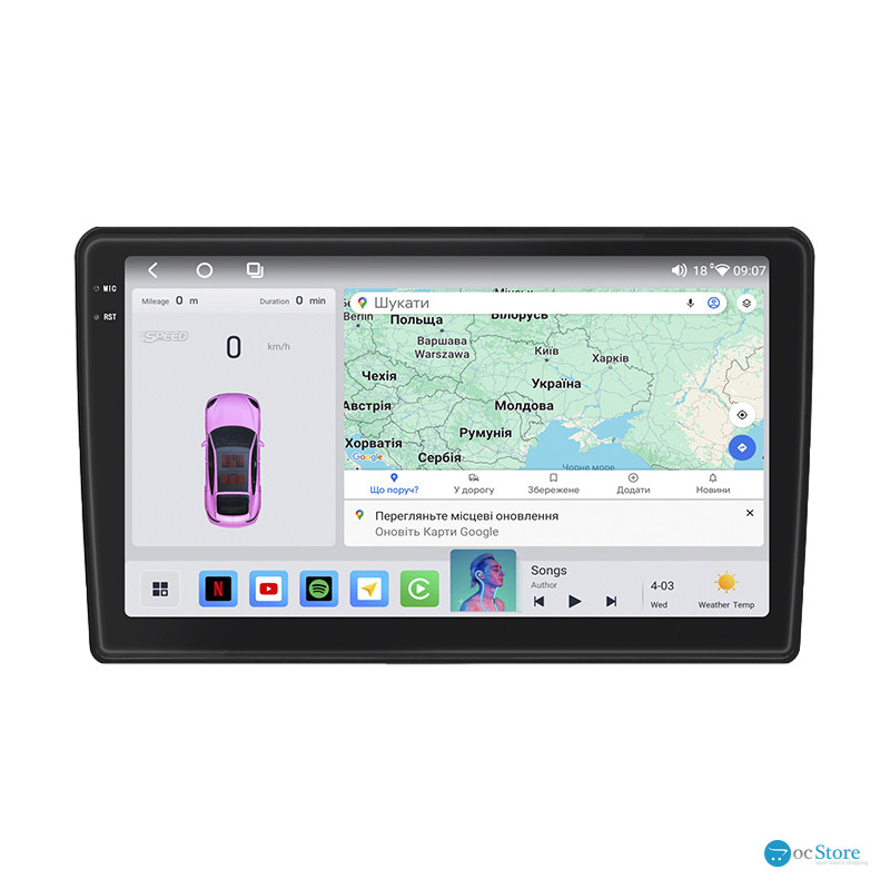 Штатная магнитола Lesko для Mitsubishi ASX I Рестайлинг 2 2016-2020 экран 9" 4/64 QLED CarPlay 4G Wi-Fi GPS 360 Prime