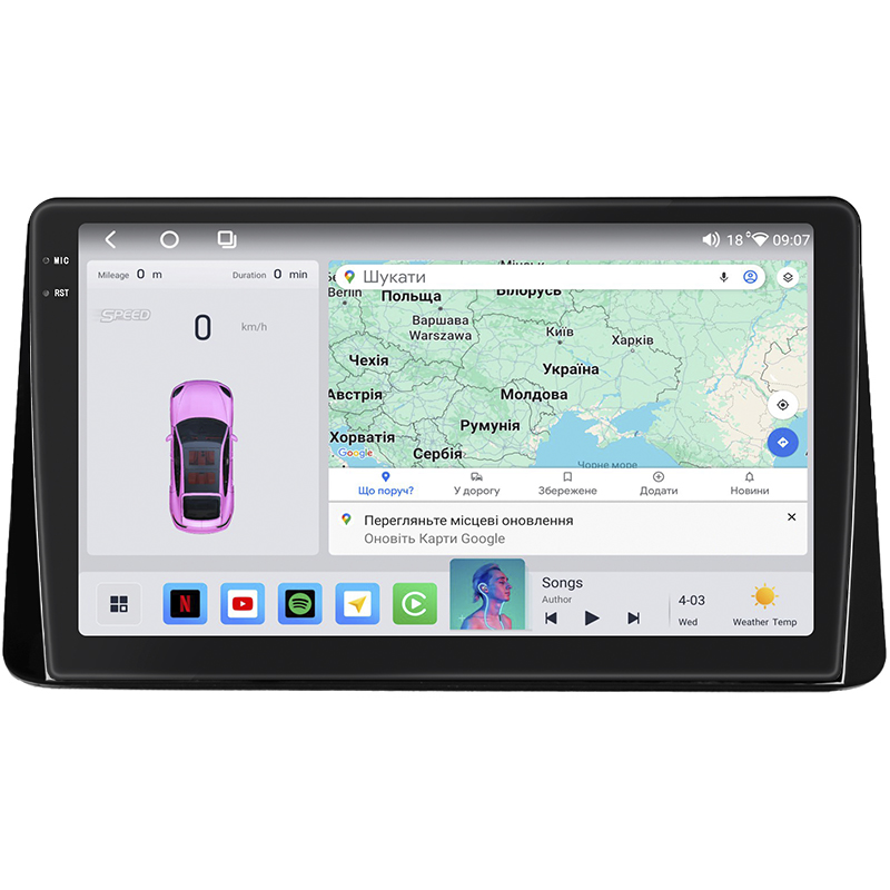 Штатная магнитола Lesko для Mitsubishi Eclipse Cross I 2017-2020 экран 10" 4/64 QLED CarPlay 4G Wi-Fi GPS 360 Prime