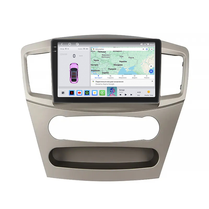 Штатная магнитола Lesko для Mitsubishi Galant IX Рестайлинг 2 2008-2012 экран 9" 4/64 QLED CarPlay 4G Wi-Fi GPS 360 Prime