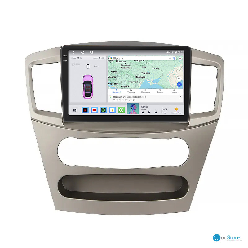 Штатная магнитола Lesko для Mitsubishi Galant IX Рестайлинг 2006-2008 экран 9" 4/64 QLED CarPlay 4G Wi-Fi GPS 360 Prime