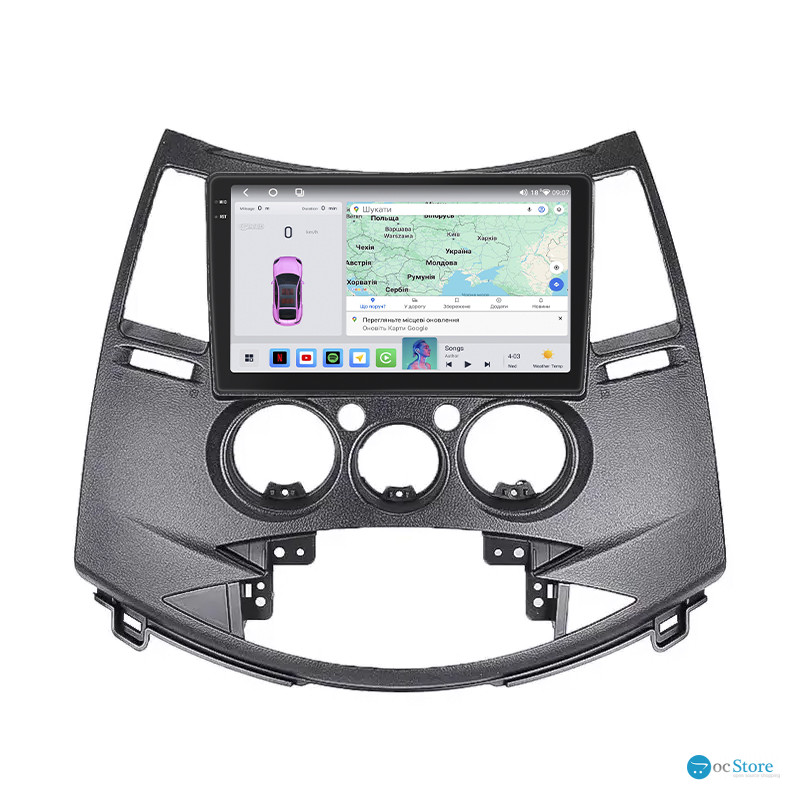 Штатная магнитола Lesko для Mitsubishi Grandis  2003-2011 экран 9" 4/64 QLED CarPlay 4G Wi-Fi GPS 360 Prime