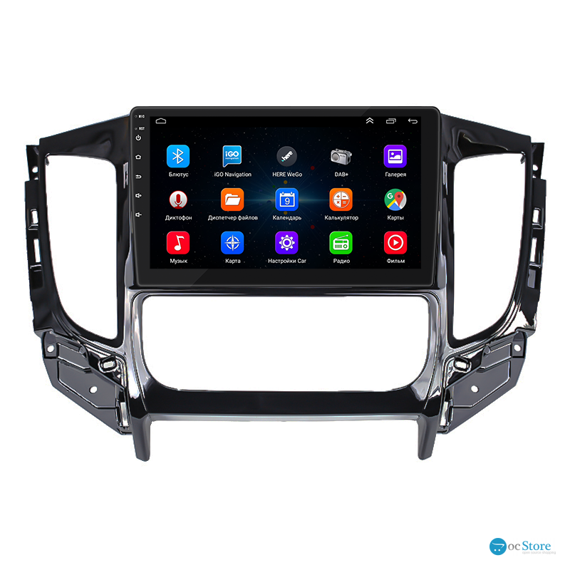 Штатная магнитола Lesko для Mitsubishi L200 V 2015-2019 экран 9" 1/16Gb Wi-Fi GPS Base