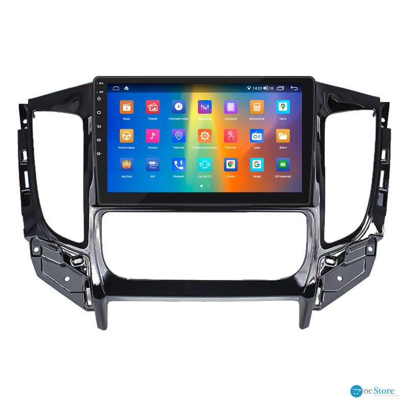 Штатная магнитола Lesko для Mitsubishi L200 V 2015-2019 экран 9" 2/32Gb CarPlay 4G Wi-Fi GPS Prime