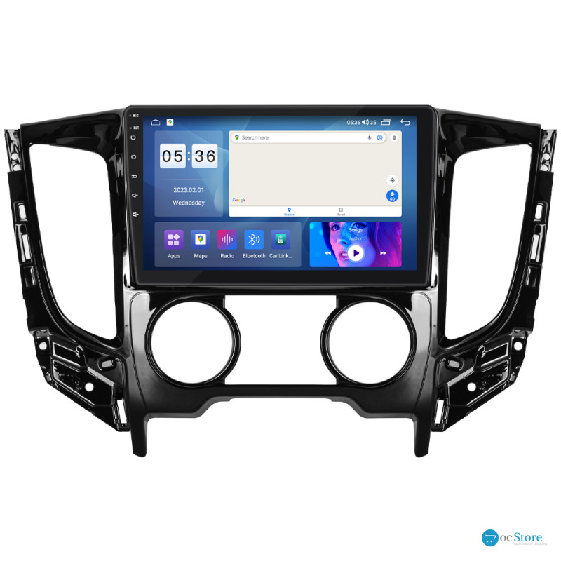 Штатная магнитола Lesko для Mitsubishi L200 V Manual AC 2015-2019 экран 9" 2/32Gb CarPlay 4G Wi-Fi GPS Prime