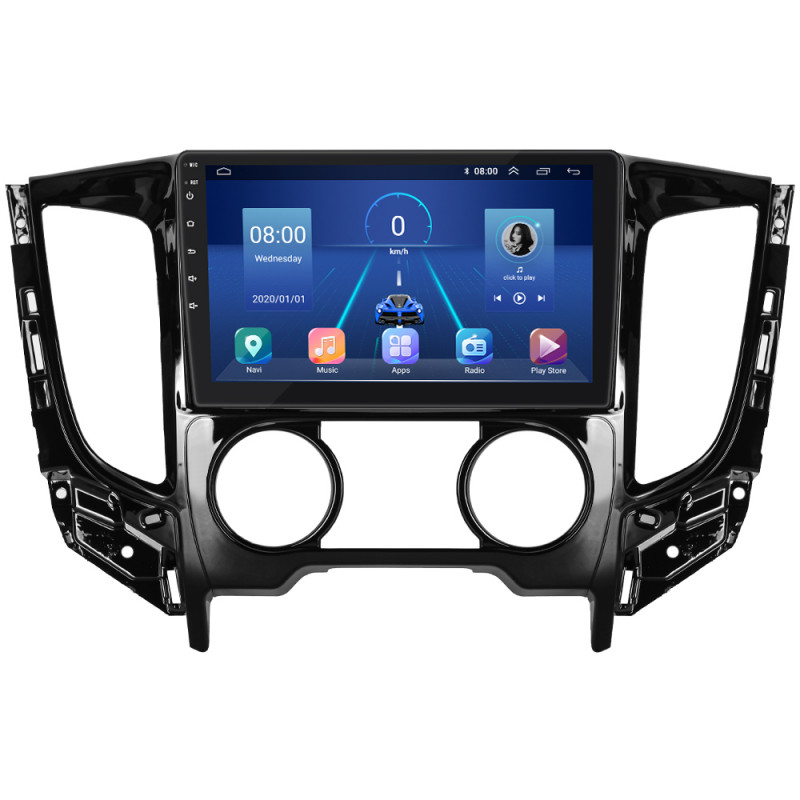 Штатная магнитола Lesko для Mitsubishi L200 V Manual AC 2015-2019 экран 9" 2/32Gb 4G Wi-Fi GPS Top