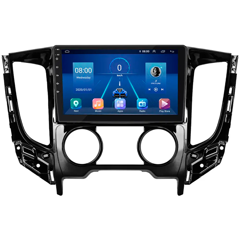 Штатная магнитола Lesko для Mitsubishi L200 V Manual AC 2015-2019 экран 9" 6/128Gb 4G Wi-Fi GPS Top