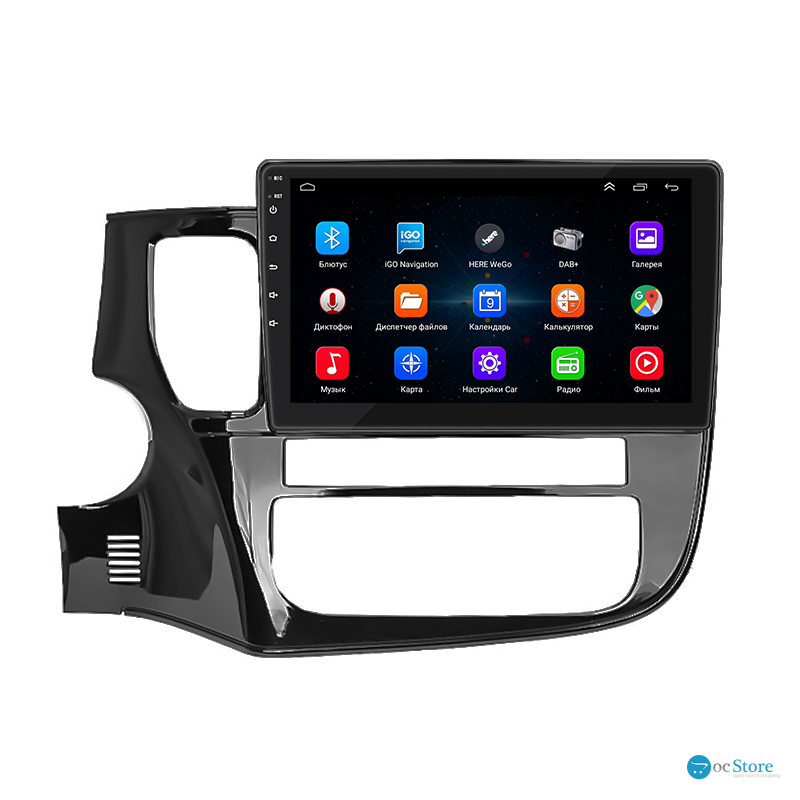 Штатная магнитола Lesko для Mitsubishi Outlander III Рестайлинг 2014-2015 экран 10" 1/16Gb Wi-Fi GPS Base