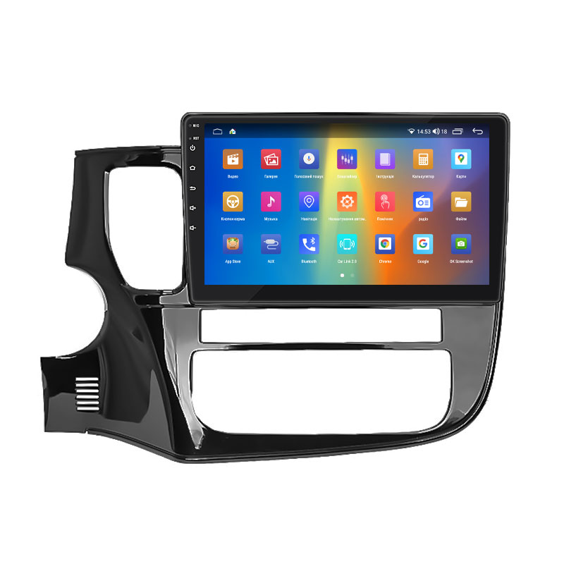 Штатная магнитола Lesko для Mitsubishi Outlander III Рестайлинг 2014-2015 экран 10" 2/32Gb CarPlay 4G Wi-Fi GPS Prime
