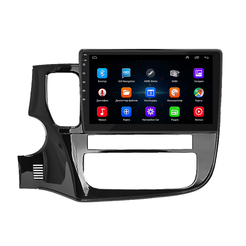 Штатная магнитола Lesko для Mitsubishi Outlander III Рестайлинг 3 2018-н.в. экран 10" 1/16Gb Wi-Fi GPS Base