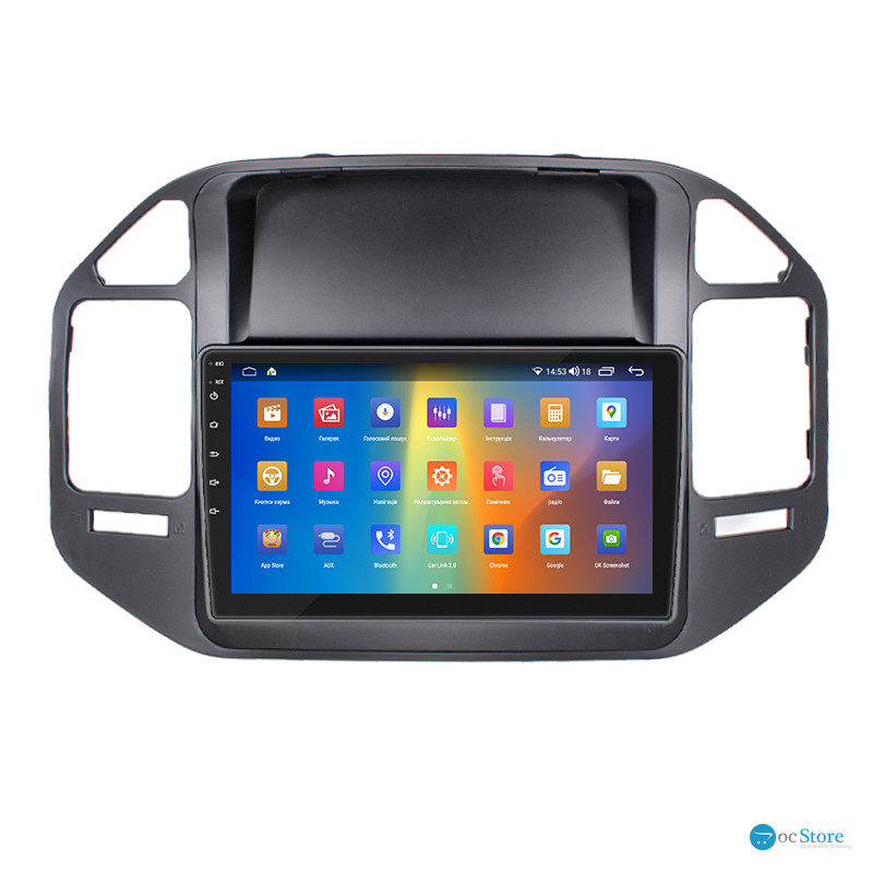 Штатная магнитола Lesko для Mitsubishi Pajero III 1999-2002 экран 9" 2/32Gb CarPlay 4G Wi-Fi GPS Prime