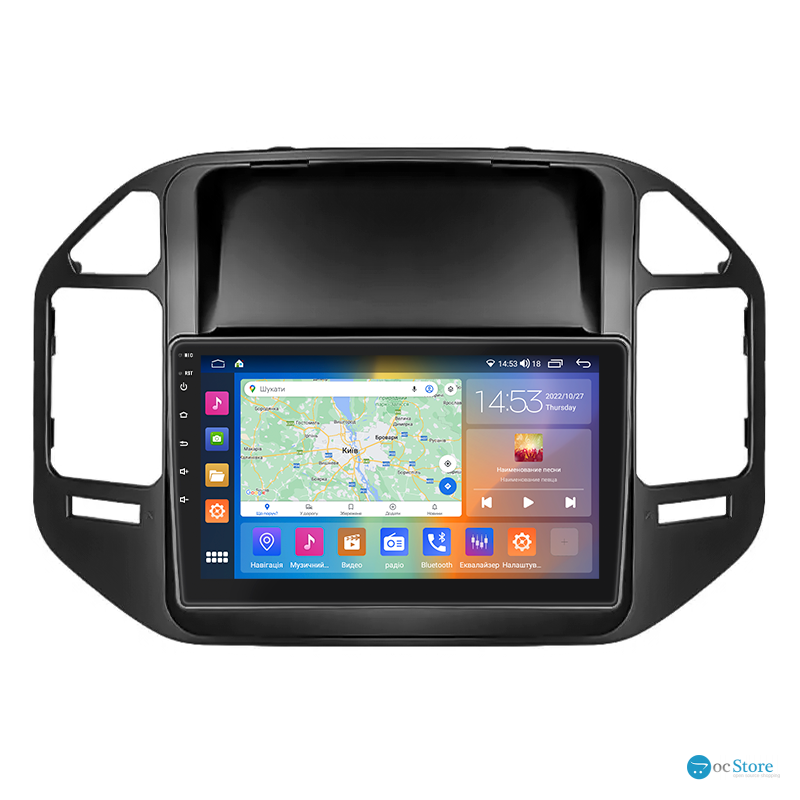 Штатная магнитола Lesko для Mitsubishi Pajero III Рестайлинг 2002-2006 экран 9" 2/32Gb CarPlay 4G Wi-Fi GPS Prime