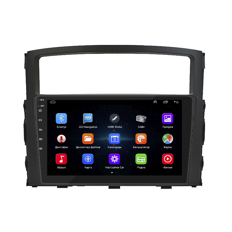 Штатная магнитола Lesko для Mitsubishi Pajero IV 2006-2011 экран 9" 2/32Gb Wi-Fi GPS Base