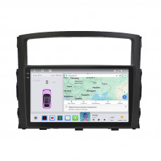 Штатная магнитола Lesko для Mitsubishi Pajero IV 2006-2011 экран 9" 4/64 QLED CarPlay 4G Wi-Fi GPS 360 Prime