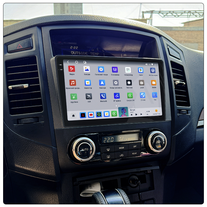 Штатная магнитола Lesko для Mitsubishi Pajero IV 2006-2011 экран 9" 4/64 QLED CarPlay 4G Wi-Fi GPS 360 Prime
