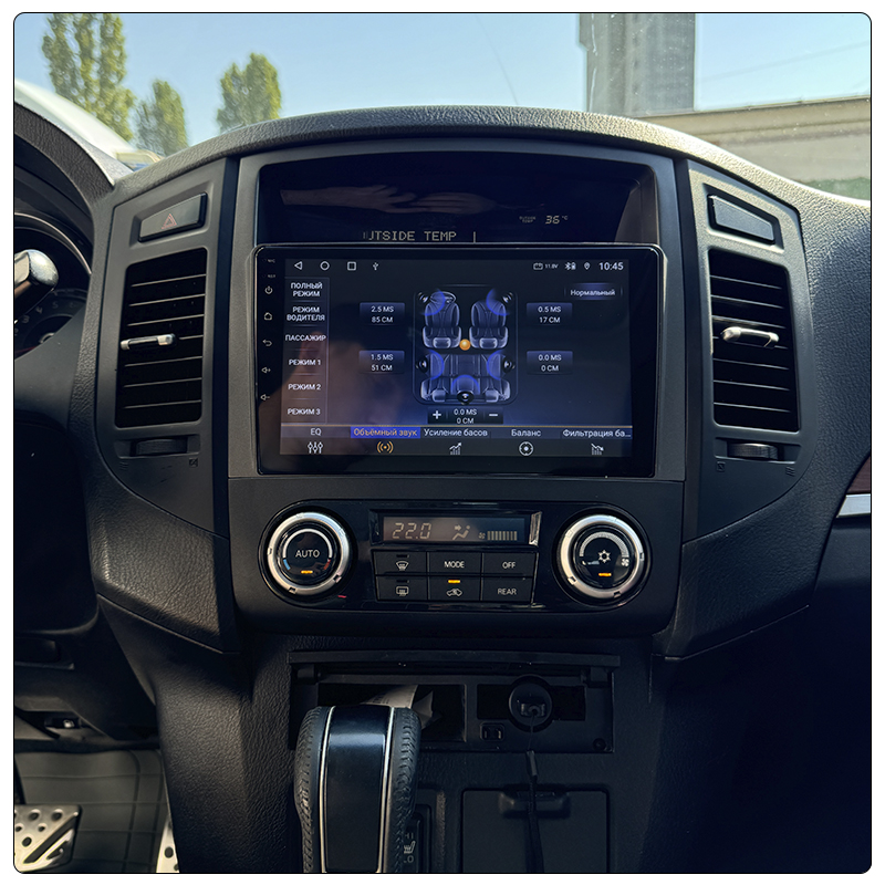 Штатная магнитола Lesko для Mitsubishi Pajero IV 2006-2011 экран 9" 4/64Gb 4G Wi-Fi GPS Top