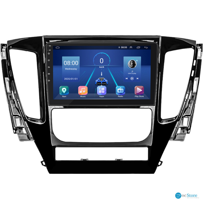 Штатная магнитола Lesko для Mitsubishi Pajero Sport III 2015-2021 экран 9" 2/32Gb 4G Wi-Fi GPS Top
