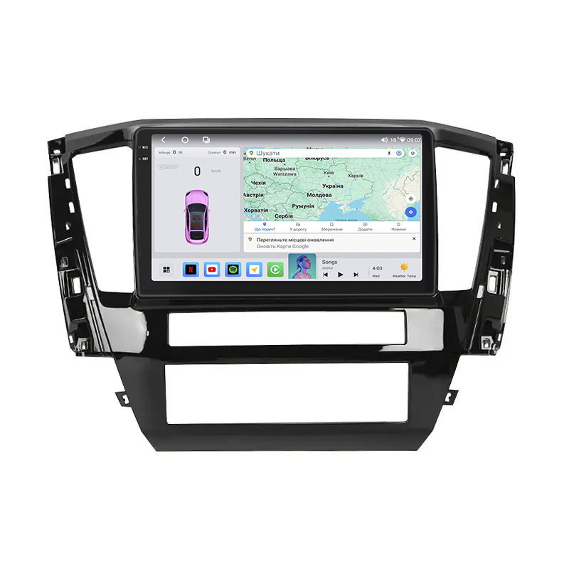 Штатная магнитола Lesko для Mitsubishi Pajero Sport III Рестайлинг 2019-н.в. экран 10" 4/64 QLED CarPlay 4G Wi-Fi GPS 360 Prime