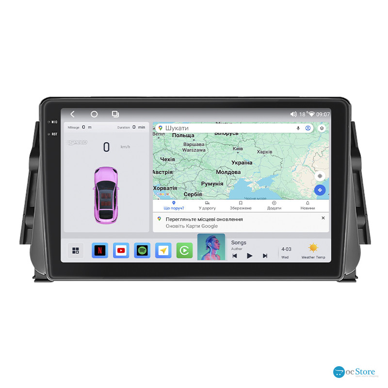 Штатная магнитола Lesko для Nissan Kicks I 2016-2020 экран 9" 4/64 QLED CarPlay 4G Wi-Fi GPS 360 Prime